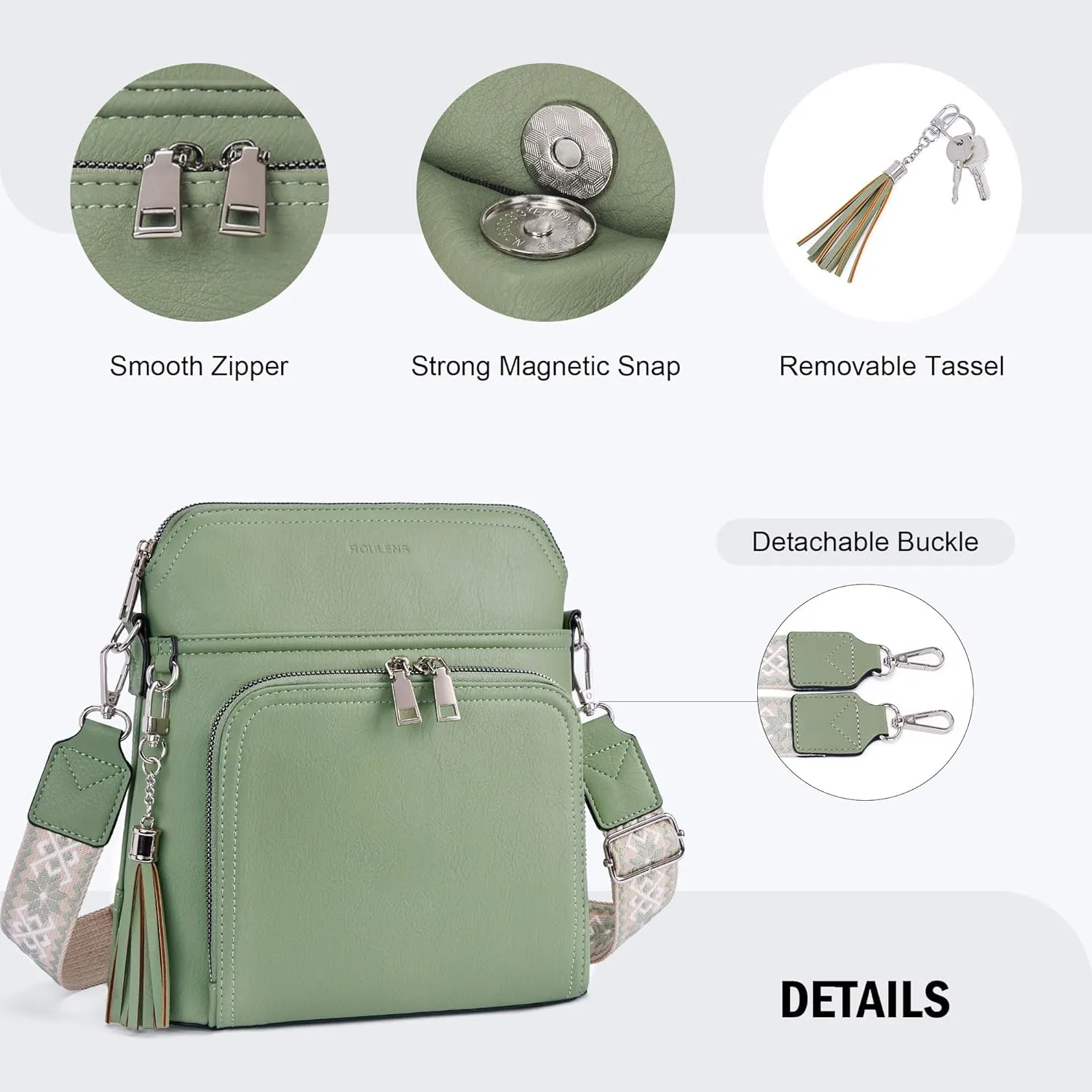 Crossbody Purse for Women,Lightweight Medium Crossbody Bag Soft Leather Women's Shoulder Handbags with Tassel
