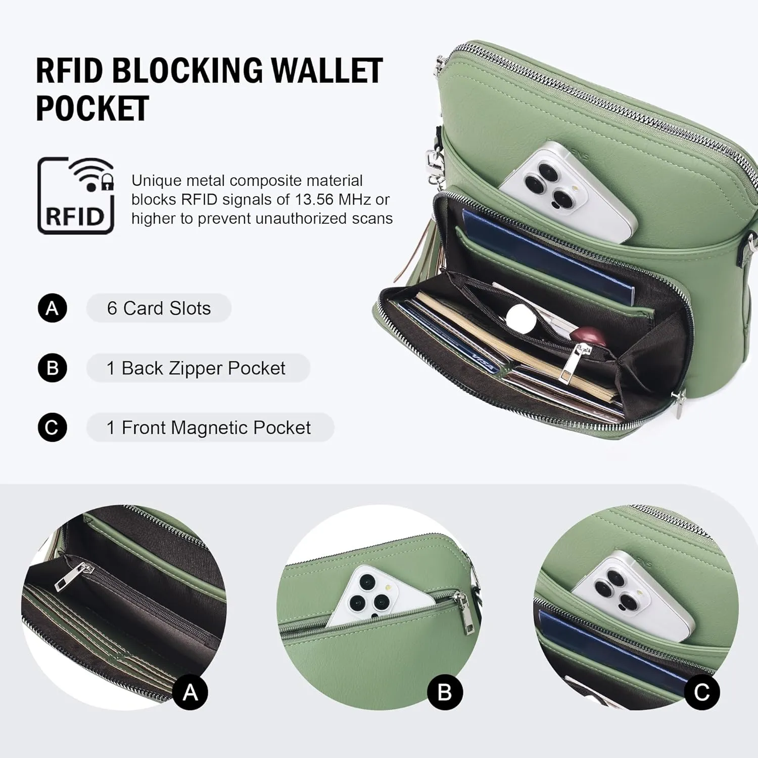 Crossbody Purse for Women,Lightweight Medium Crossbody Bag Soft Leather Women's Shoulder Handbags with Tassel