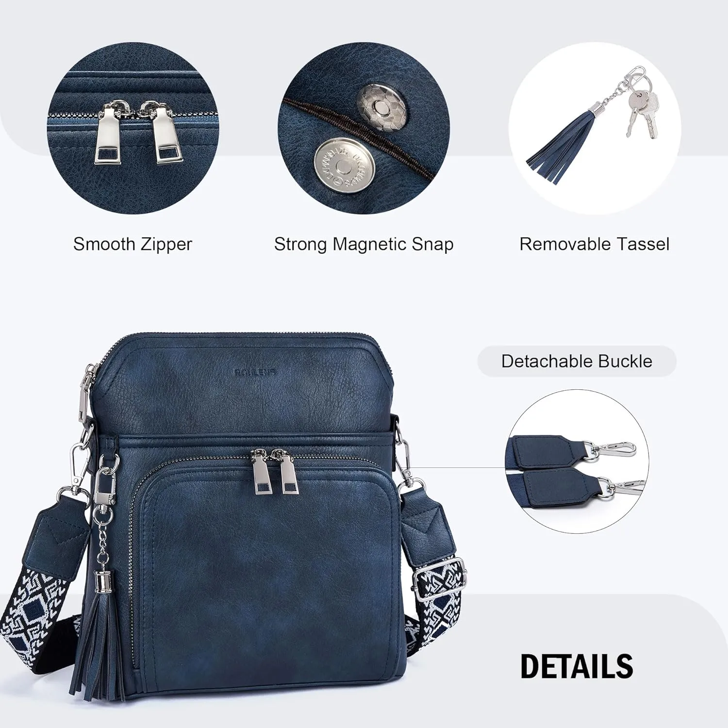 Crossbody Purse for Women,Lightweight Medium Crossbody Bag Soft Leather Women's Shoulder Handbags with Tassel