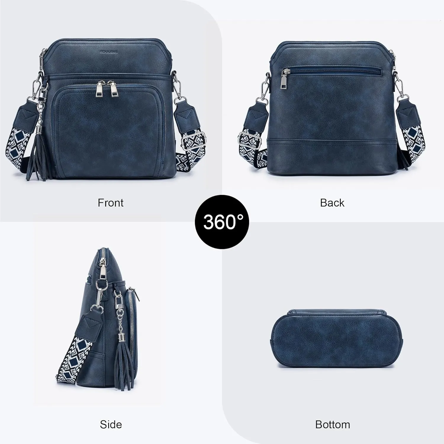 Crossbody Purse for Women,Lightweight Medium Crossbody Bag Soft Leather Women's Shoulder Handbags with Tassel