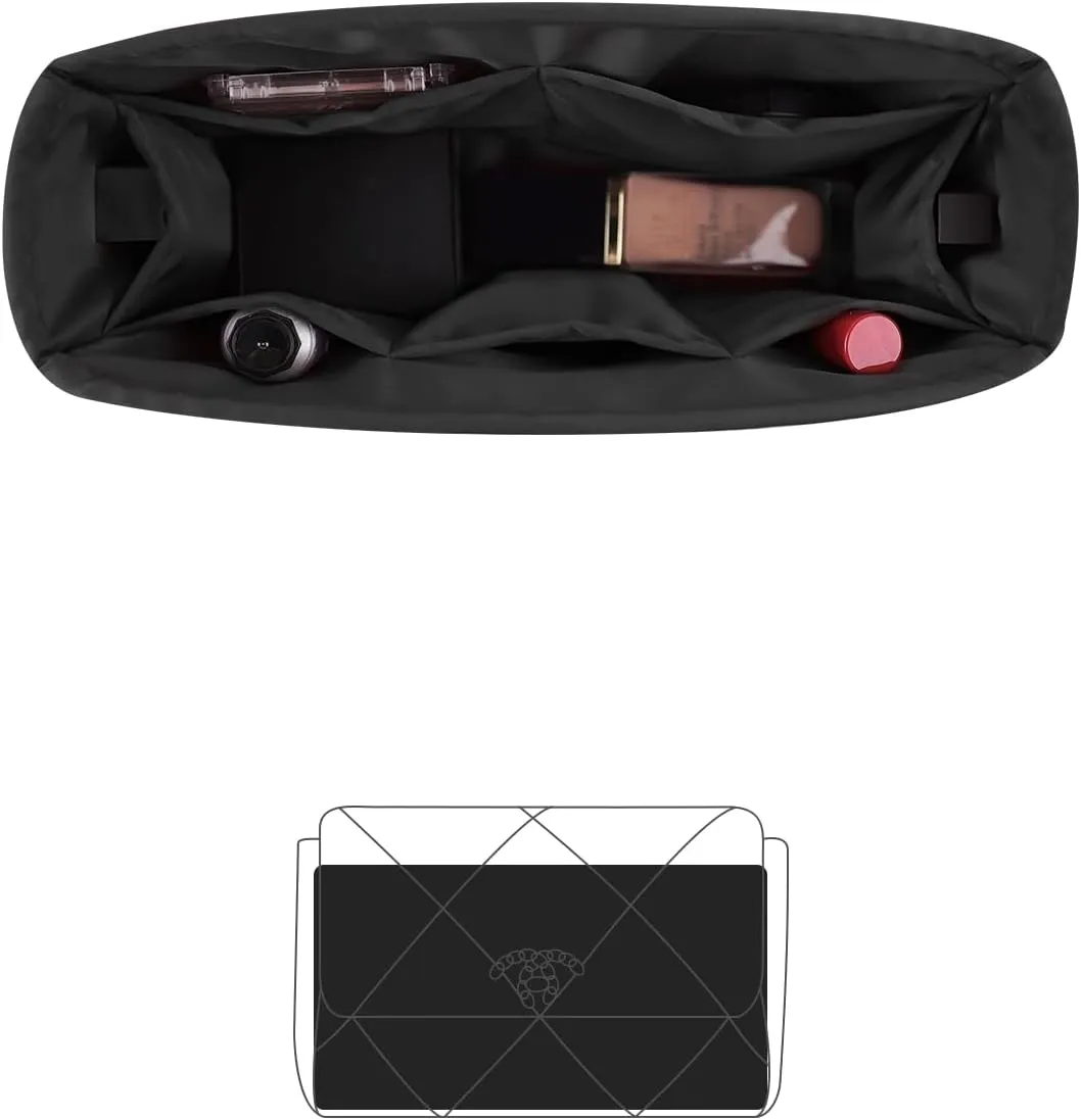 Custom 19 Bag Organizer Insert, Silky Purse Insert Compatible with Chanel 19 Flap/Jumbo/Maxi, Lightweight Bag-in-bag with Multiple Pockets (Custom Color)