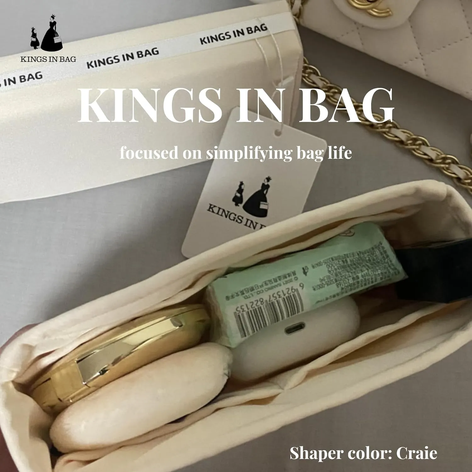 Custom 19 Bag Organizer Insert, Silky Purse Insert Compatible with Chanel 19 Flap/Jumbo/Maxi, Lightweight Bag-in-bag with Multiple Pockets (Custom Color)