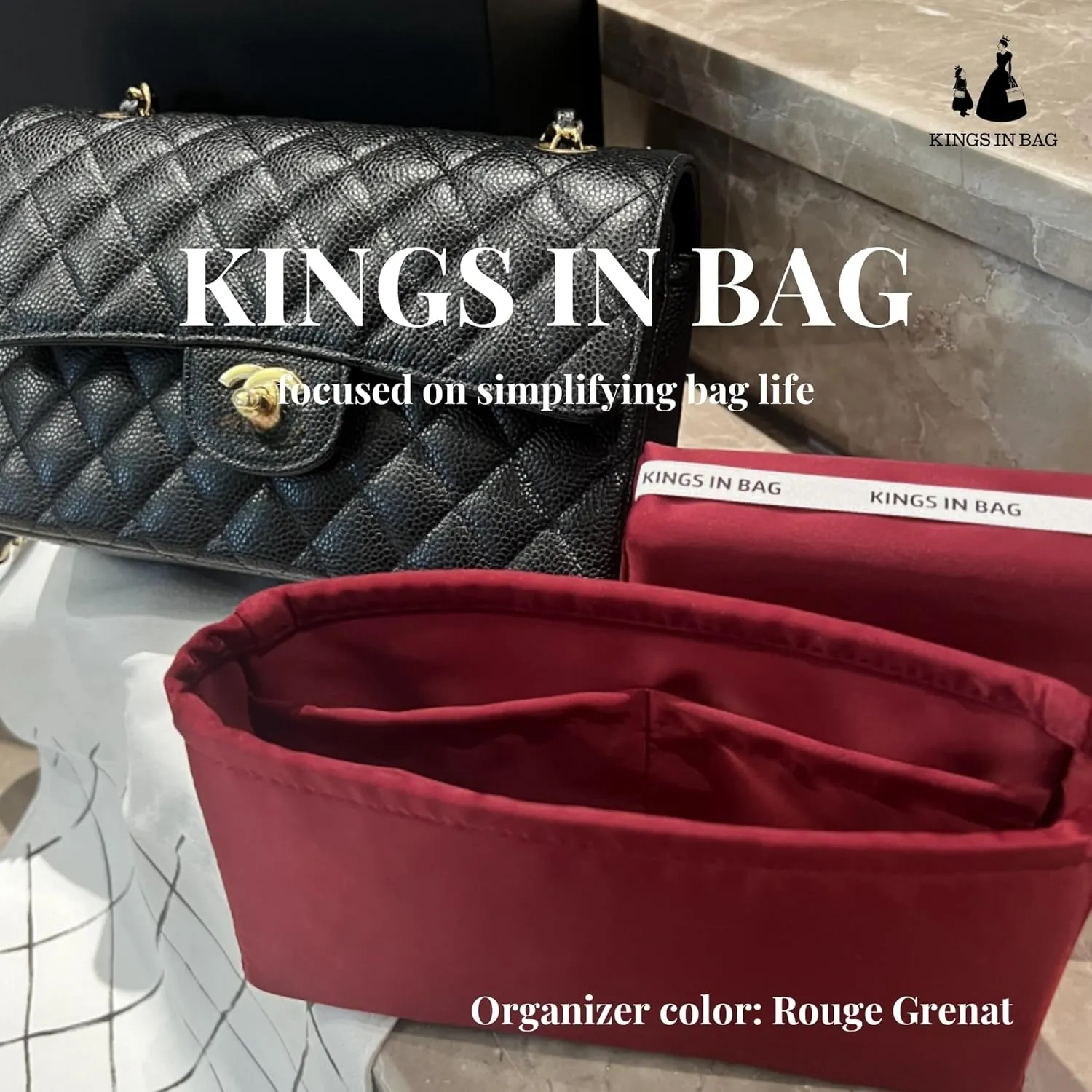 Custom 19 Bag Organizer Insert, Silky Purse Insert Compatible with Chanel 19 Flap/Jumbo/Maxi, Lightweight Bag-in-bag with Multiple Pockets (Custom Color)