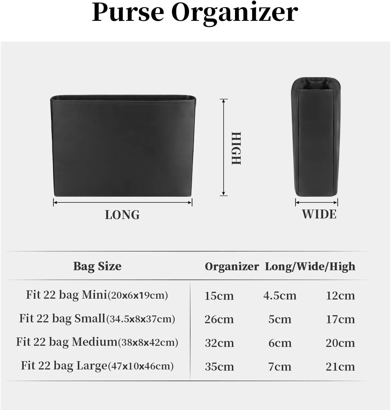 Custom 22 Bag Organizer Insert, Silky Purse Insert Compatible with Chanel 22 Bags, Lightweight Handbag Shaper for Daily Use (Custom Color)