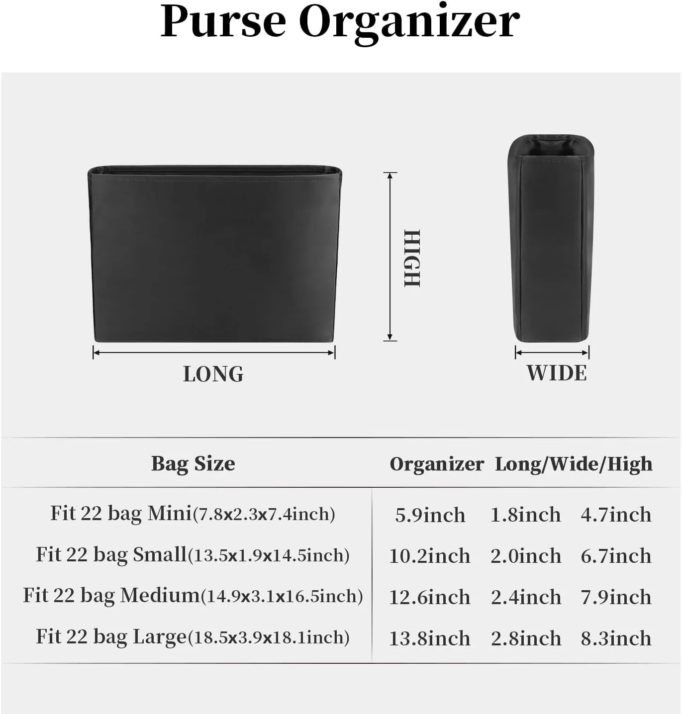 Custom 22 Bag Organizer Insert, Silky Purse Insert Compatible with Chanel 22 Bags, Lightweight Handbag Shaper for Daily Use (Custom Color)