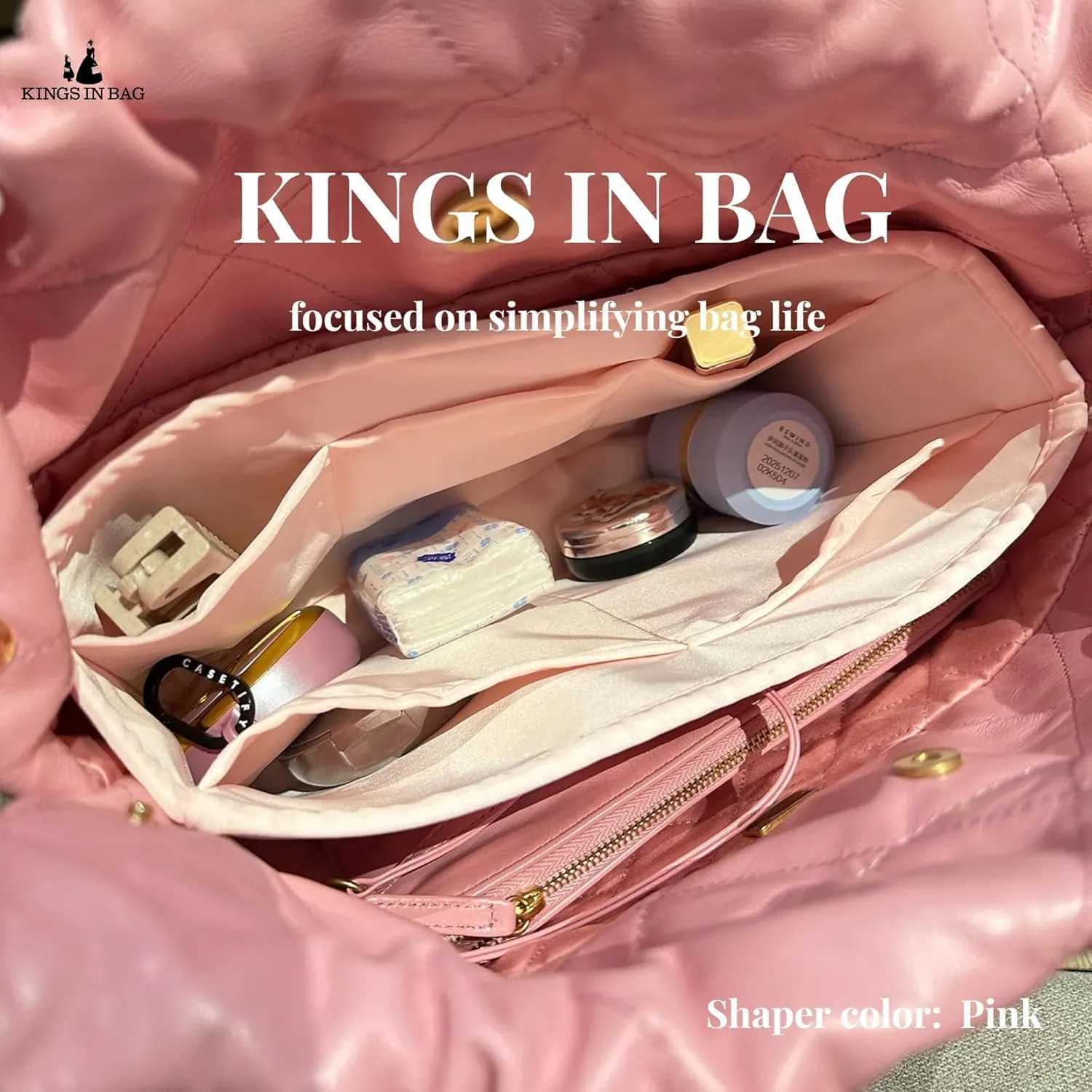 Custom 22 Bag Organizer Insert, Silky Purse Insert Compatible with Chanel 22 Bags, Lightweight Handbag Shaper for Daily Use (Custom Color)