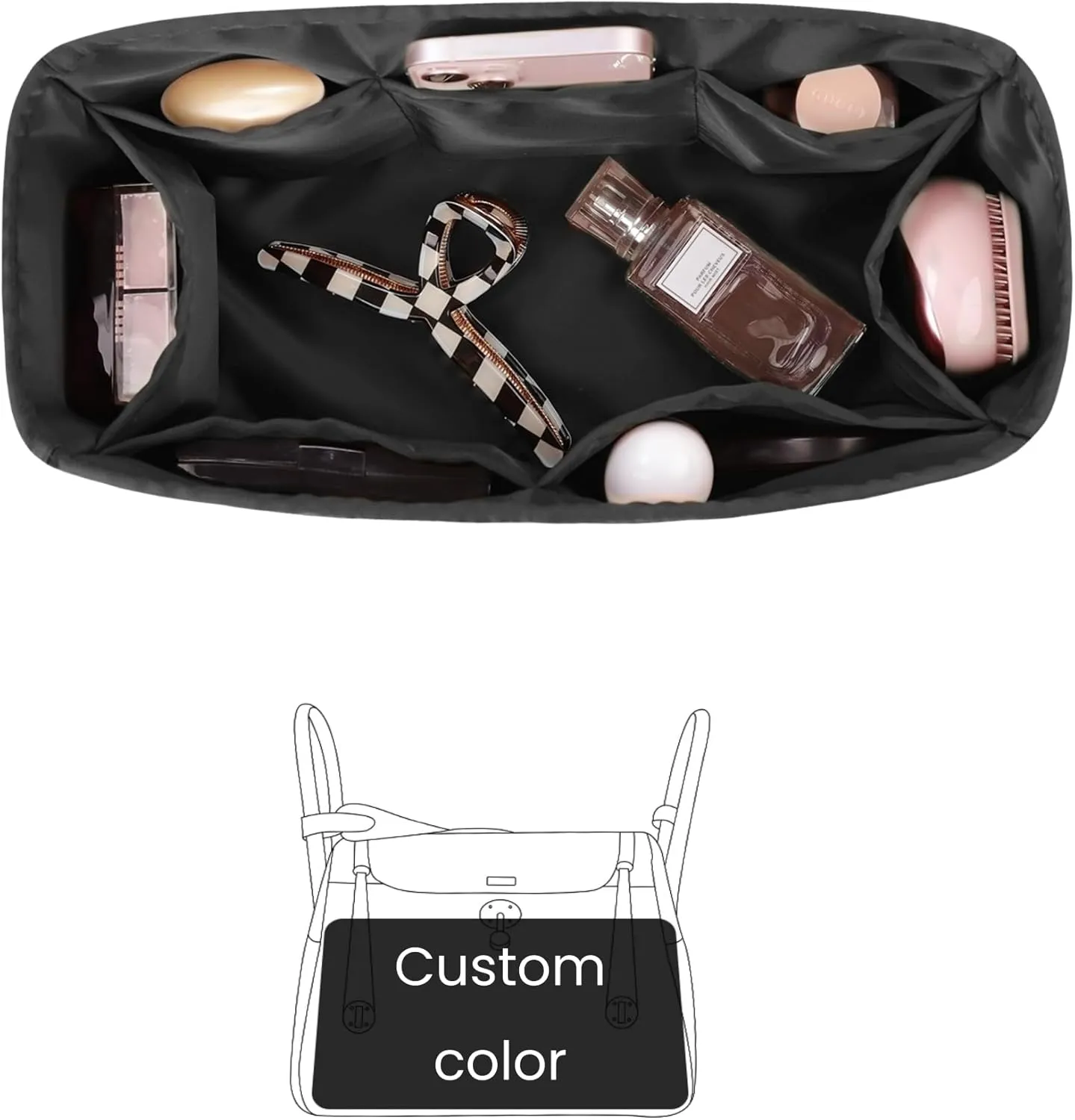 Custom Lindy Bag Insert, Silky Purse Organizer Insert Compatible with Hermes Lindy Mini/26/30/34 Bags, Lightweight Handbag Shaper, 114 Color Options (Custom Color)