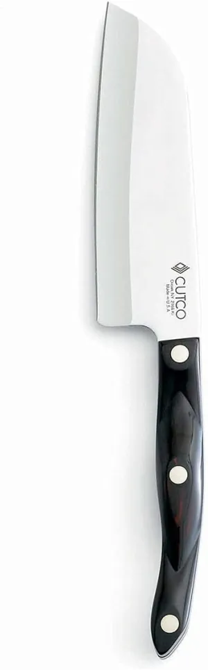 Cutco Model 2166 Petite Santoku Knife 5.6" High Carbon Stainless Straight Edge Blade 5.1" Classic Brown Handle (sometimes Called "black") In Factory-sealed Plastic Bag.