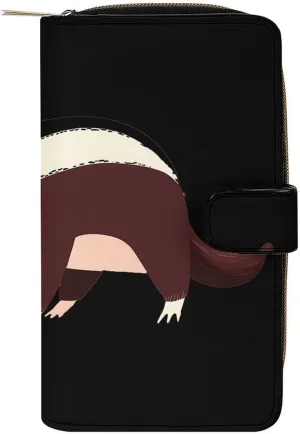 Cute Anteater Leather Wallet Card Holder Wallets Clutch for Men Women Large with Money Clip