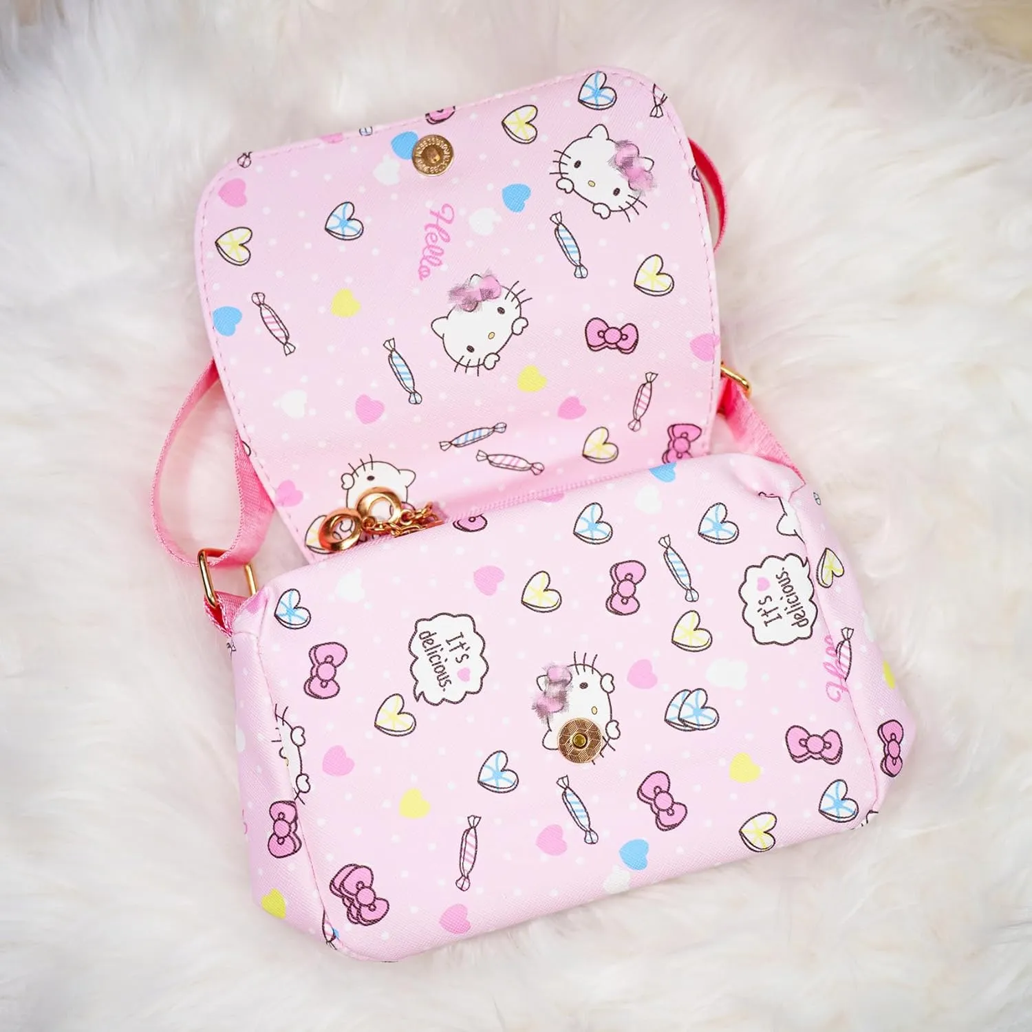 Cute Crossbody Bag Cartoon Kitty Melody Wallet Kawaii Phone Purse Coin Wallets Gift for Girls Women