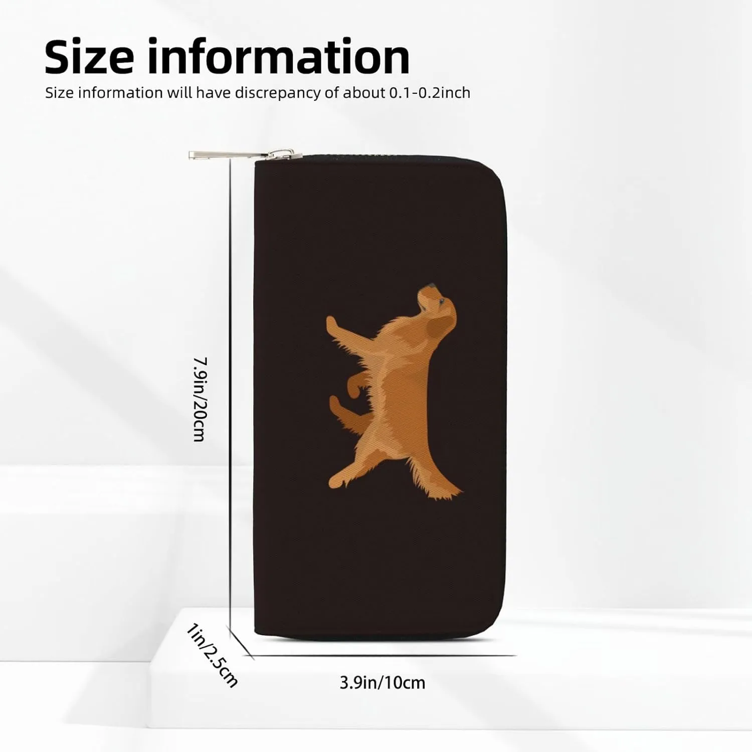 Cute Golden Retriever Wallet for Men Women Elegant Long Clutch Zip Around Travel Leather Coin Purse Large Capacity Credit Card Holder Handbag