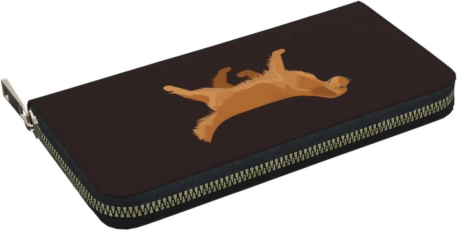 Cute Golden Retriever Wallet for Men Women Elegant Long Clutch Zip Around Travel Leather Coin Purse Large Capacity Credit Card Holder Handbag