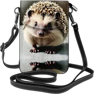 Cute hedgehog Printed Women's Crossbody Phone Bag - Perfect for Travel and Shopping