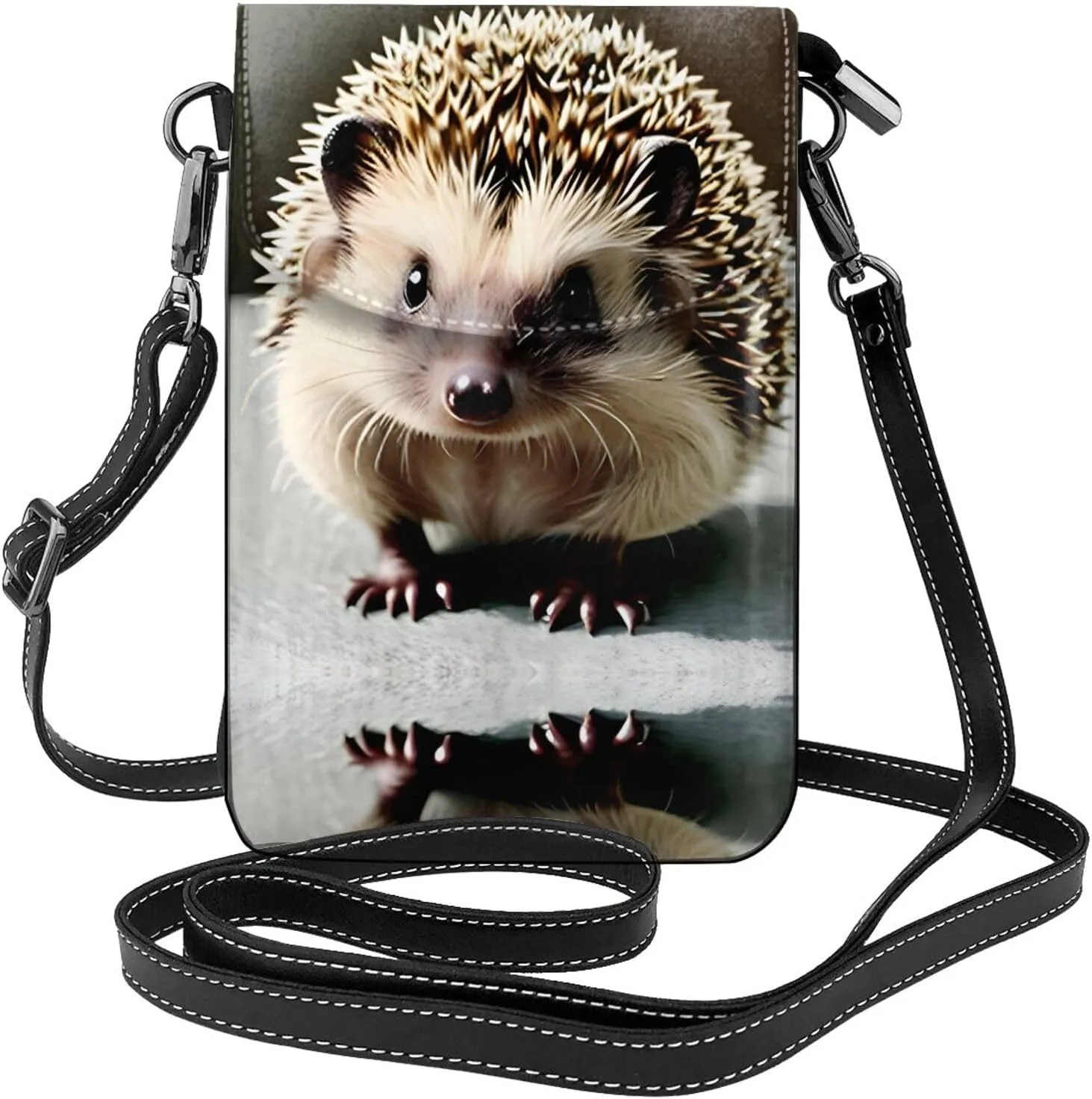 Cute hedgehog Printed Women's Crossbody Phone Bag - Perfect for Travel and Shopping