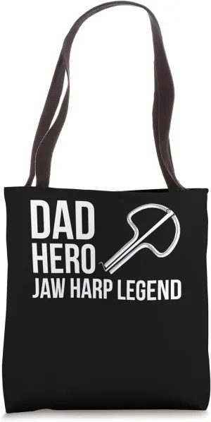 Dad Hero Jaw Harp Legend Fathers Day Tote Bag