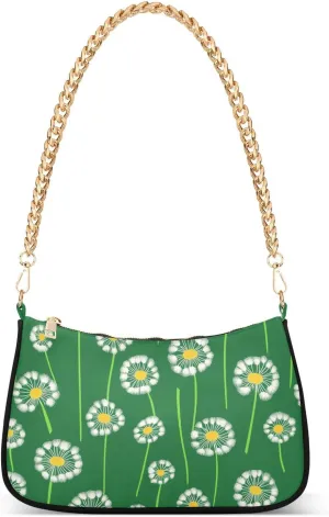 Dandelion Grass Green trendy chain shoulder purse for women hand bag for women for traveling