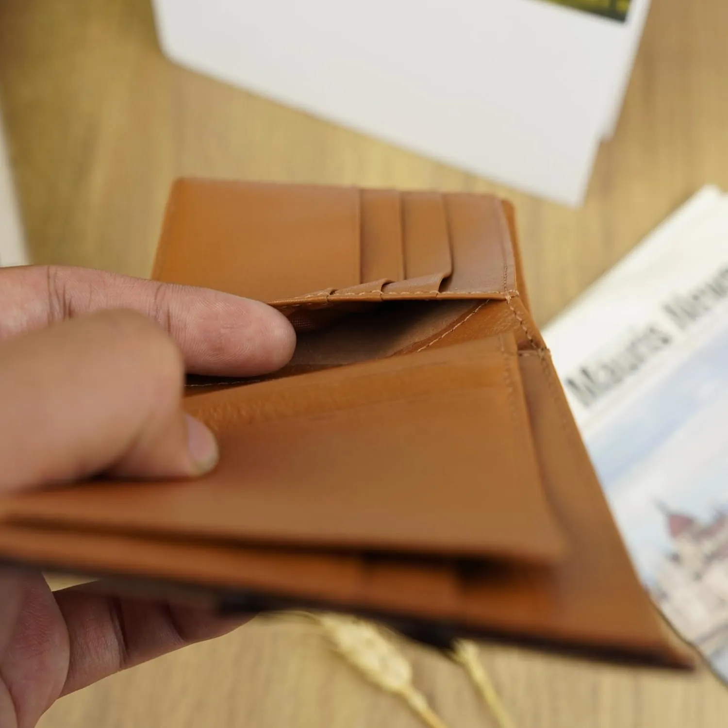 Dark Brown Bifold Leather Wallet Men AIIigator With Flip Out ID Holder Credit Card Holder Premium RFID Blocking Front Pocket Handmade Gift For Birthday Wedding Anniversary Father's Day VINAM-101