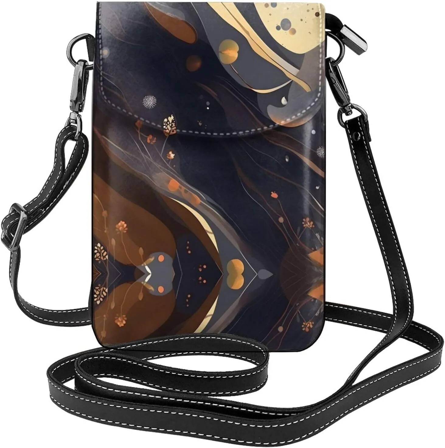Dark Medium Printed Women's Crossbody Phone Bag - Perfect for Travel and Shopping