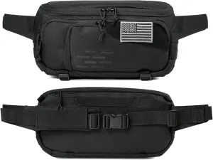 DBTAC DO MORE & BE MORE Tactical Fanny Pack Large Capacity - CCW Concealed Carry EDC Sling Bag for Men, Adjustable Waist Pack for Sports, Work, Travel, Hiking (Black)