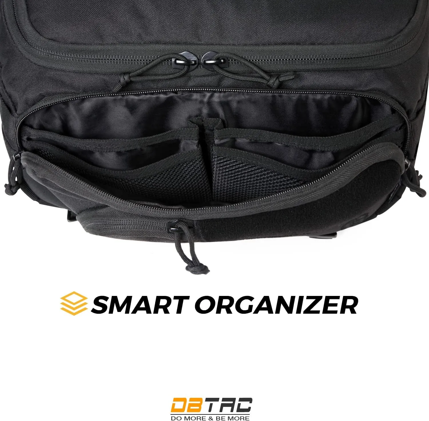 DBTAC DO MORE & BE MORE Tactical Fanny Pack Large Capacity - CCW Concealed Carry EDC Sling Bag for Men, Adjustable Waist Pack for Sports, Work, Travel, Hiking (Black)