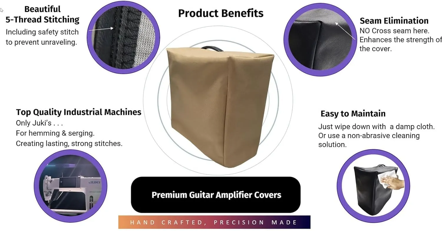 DCFY Ultimate Guitar Amplifier Cover for Ampeg Rocket Bass RB-108 Combo Amp | : Toasty-Tan| Made in the US