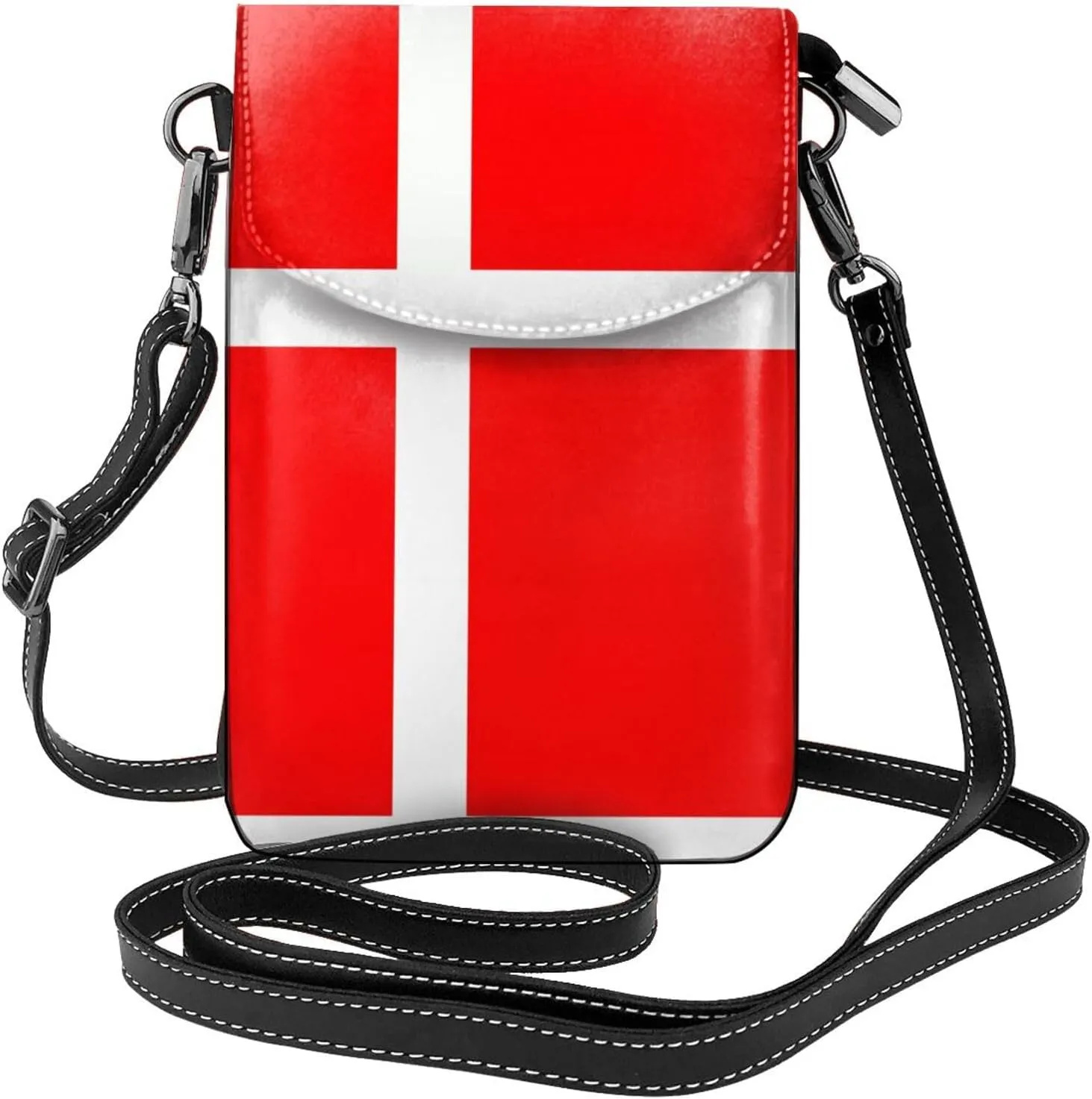 Denmark Danish Flag Printed Women's Crossbody Phone Bag - Perfect for Travel and Shopping