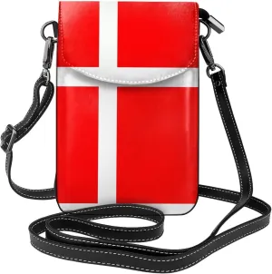 Denmark Danish Flag Printed Women's Crossbody Phone Bag - Perfect for Travel and Shopping