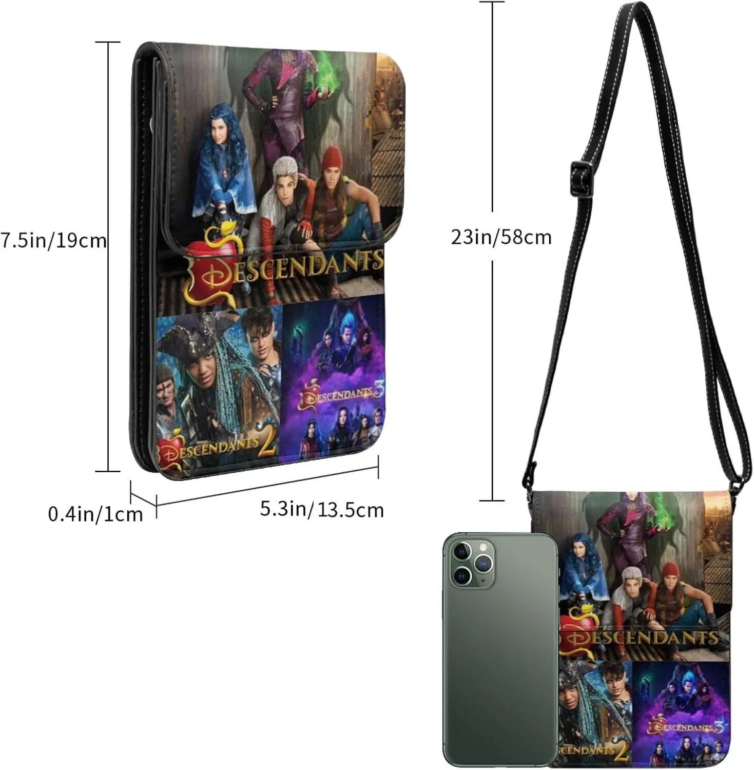 Desc-endants 3 Cell Phone Purse Crossbody Bag for Outdoor Travel Sports Camping Hiking Shoulder Bags