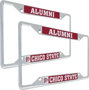 Desert Cactus California State University Chico Car Accessories Metal License Plate Frame for Front or Rear of Car (Alumni 2 Pack)