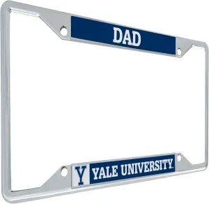 Desert Cactus Yale University License Plate Frame Metal Car Tag Holder for Front or Back of Car Officially Licensed (Dad)
