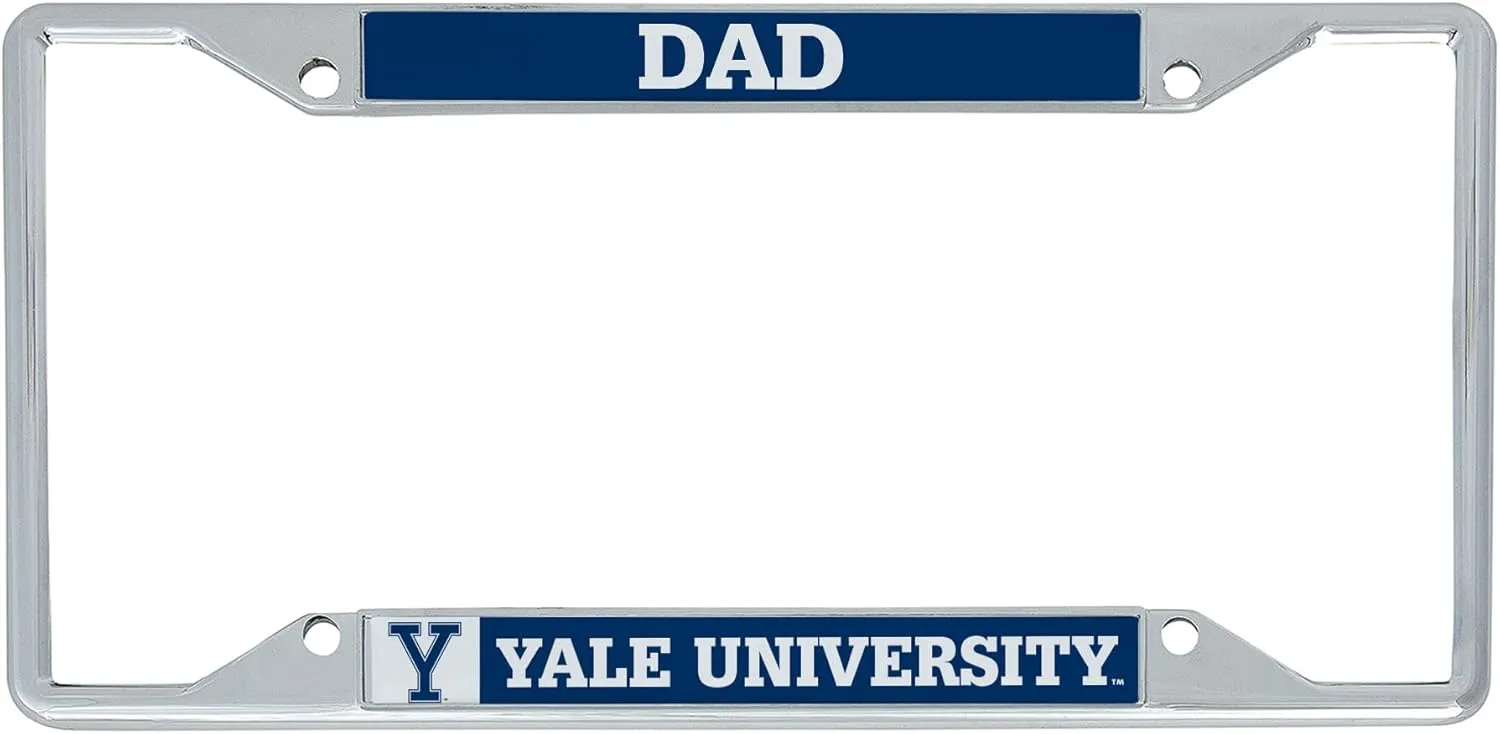 Desert Cactus Yale University License Plate Frame Metal Car Tag Holder for Front or Back of Car Officially Licensed (Dad)