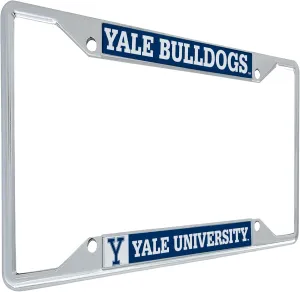 Desert Cactus Yale University License Plate Frame Metal Car Tag Holder for Front or Back of Car Officially Licensed (Mascot)