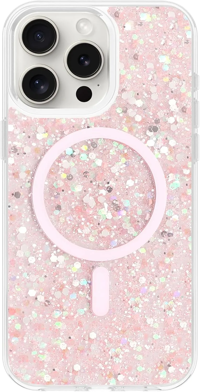 Designed for iPhone 15 Pro Case Glitter, Compatible with MagSafe, Clear Sparkly Bling Case for iPhone 15 Pro, Andromeda