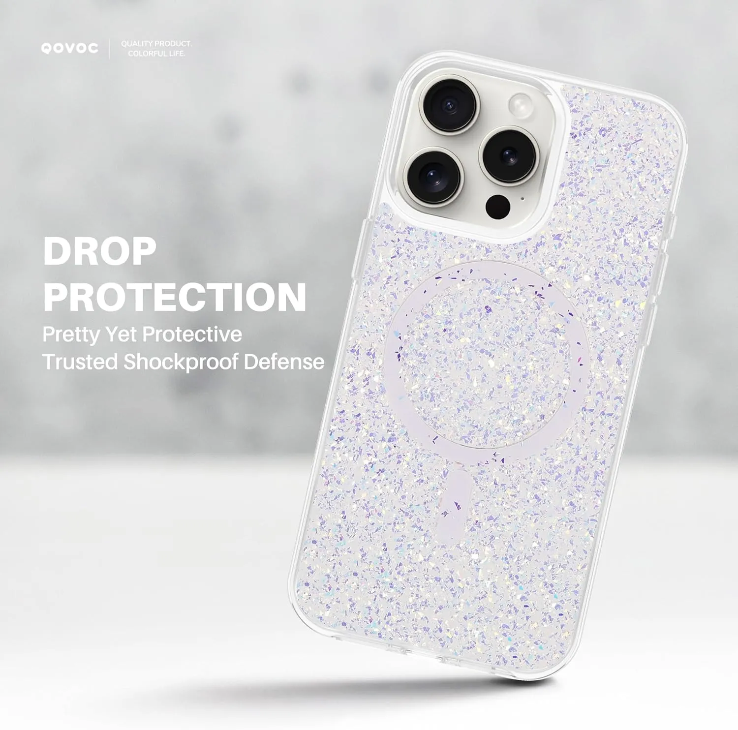 Designed for iPhone 15 Pro Case Glitter, Compatible with MagSafe, Clear Sparkly Bling Case for iPhone 15 Pro, Cassiopeia