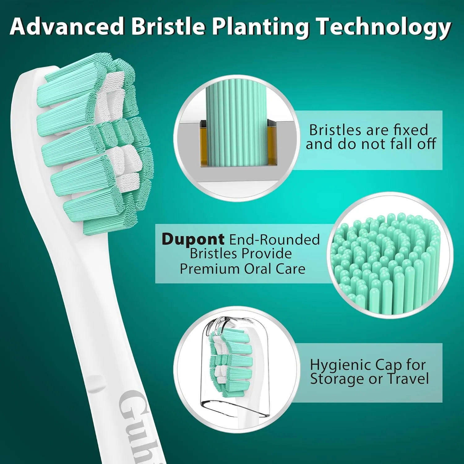 Designed for Philips Sonicare Replacement Heads, Replacement Brush Heads Compatible with Phillips Sonicare Click-on Sonic Electric Toothbrush, 10 Pack