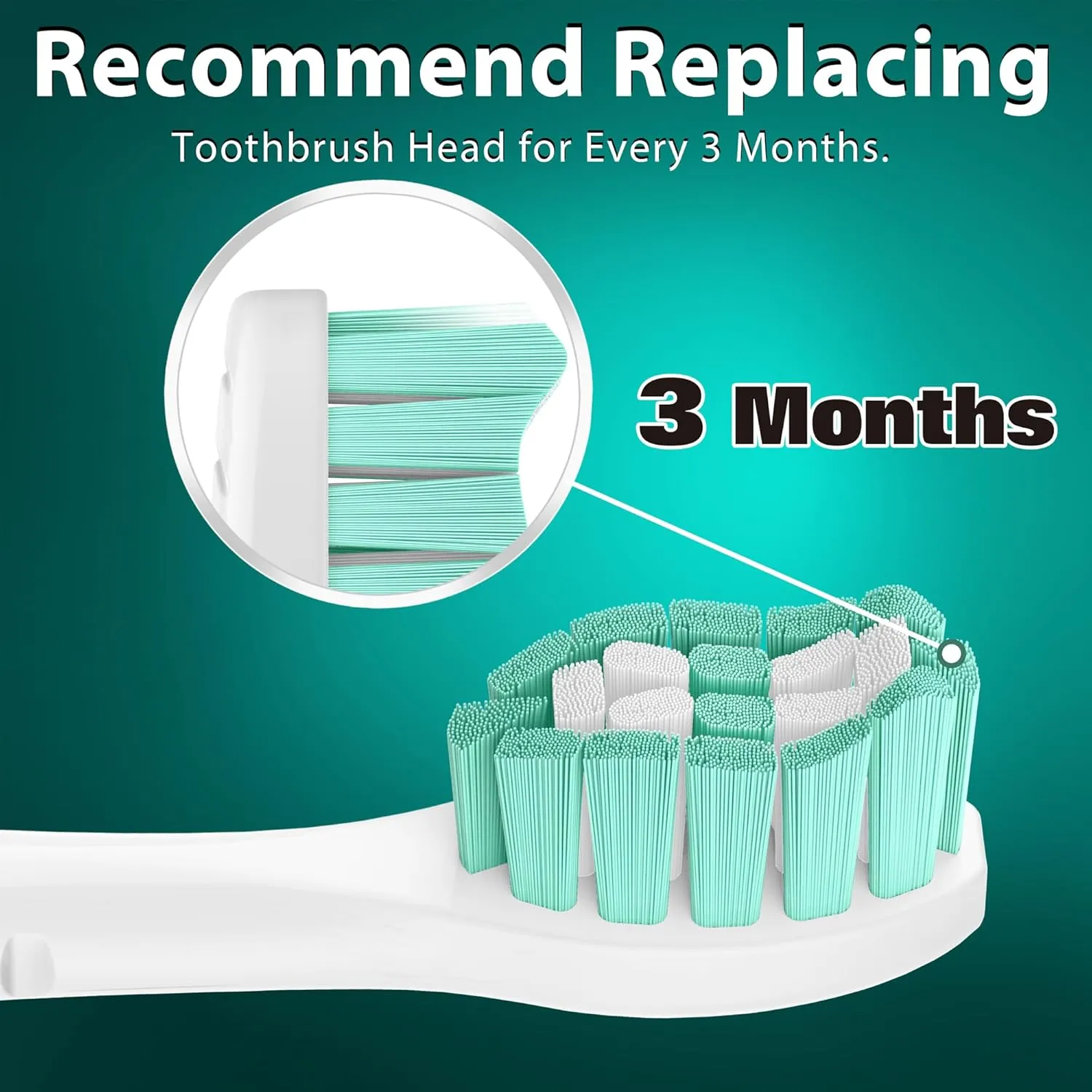 Designed for Philips Sonicare Replacement Heads, Replacement Brush Heads Compatible with Phillips Sonicare Click-on Sonic Electric Toothbrush, 10 Pack