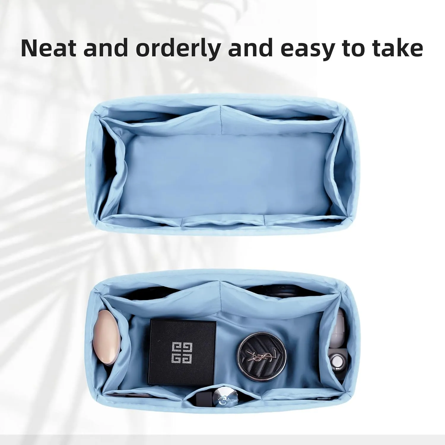 DGAZ Bag Organizer Insert For Kelly pochette/mini II /20/25/28/32/35/40/42/45 Bags, Silk Purse Organizers(Azure,miniKelly2)
