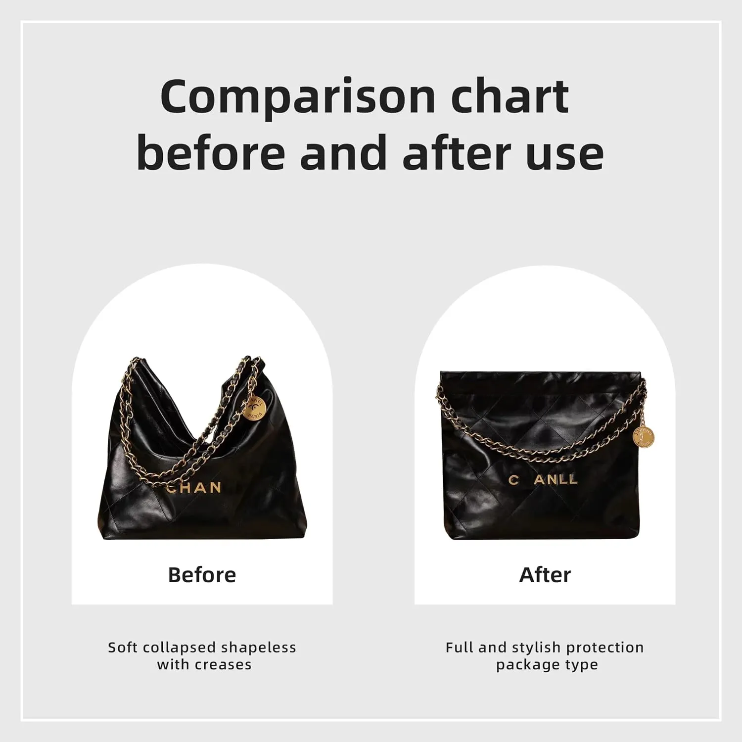 DGAZ Custom Purse Organizer or Pillow insert For Chanel 22 S/M/L bags，Silky Smooth Bag Organizer，Luxury Handbag & Tote Shaper（Custom，Custom）