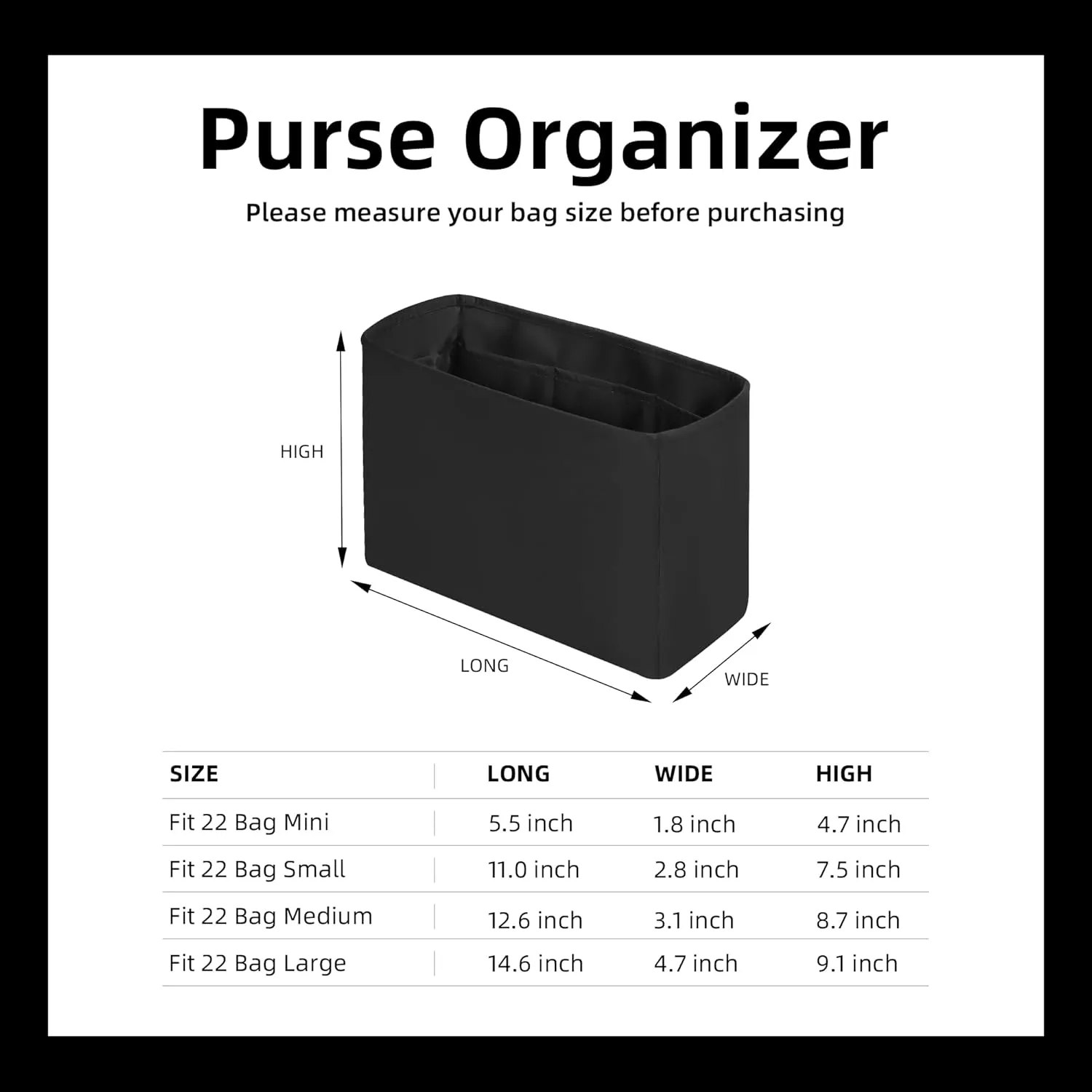 DGAZ Custom Purse Organizer or Pillow insert For Chanel 22 S/M/L bags，Silky Smooth Bag Organizer，Luxury Handbag & Tote Shaper（Custom，Custom）