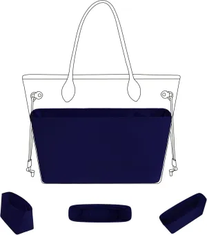 DGAZ Purse Organizer Insert Fits Neverfullbag BB/PM/MM/GM，Silk Bag Organizer，Luxury Handbag & Tote Shaper(Blue nuit,PM)
