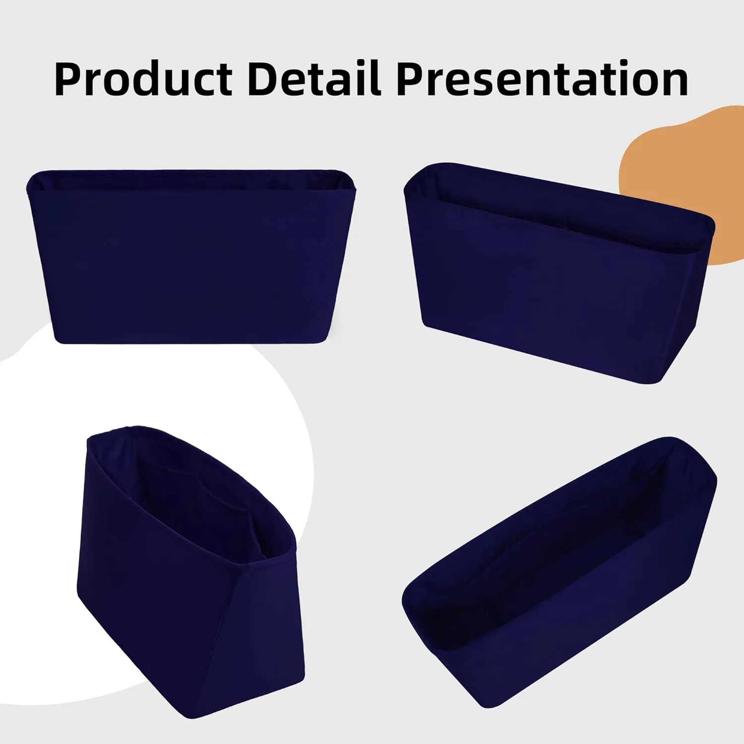DGAZ Purse Organizer Insert Fits Neverfullbag BB/PM/MM/GM，Silk Bag Organizer，Luxury Handbag & Tote Shaper(Blue nuit,PM)