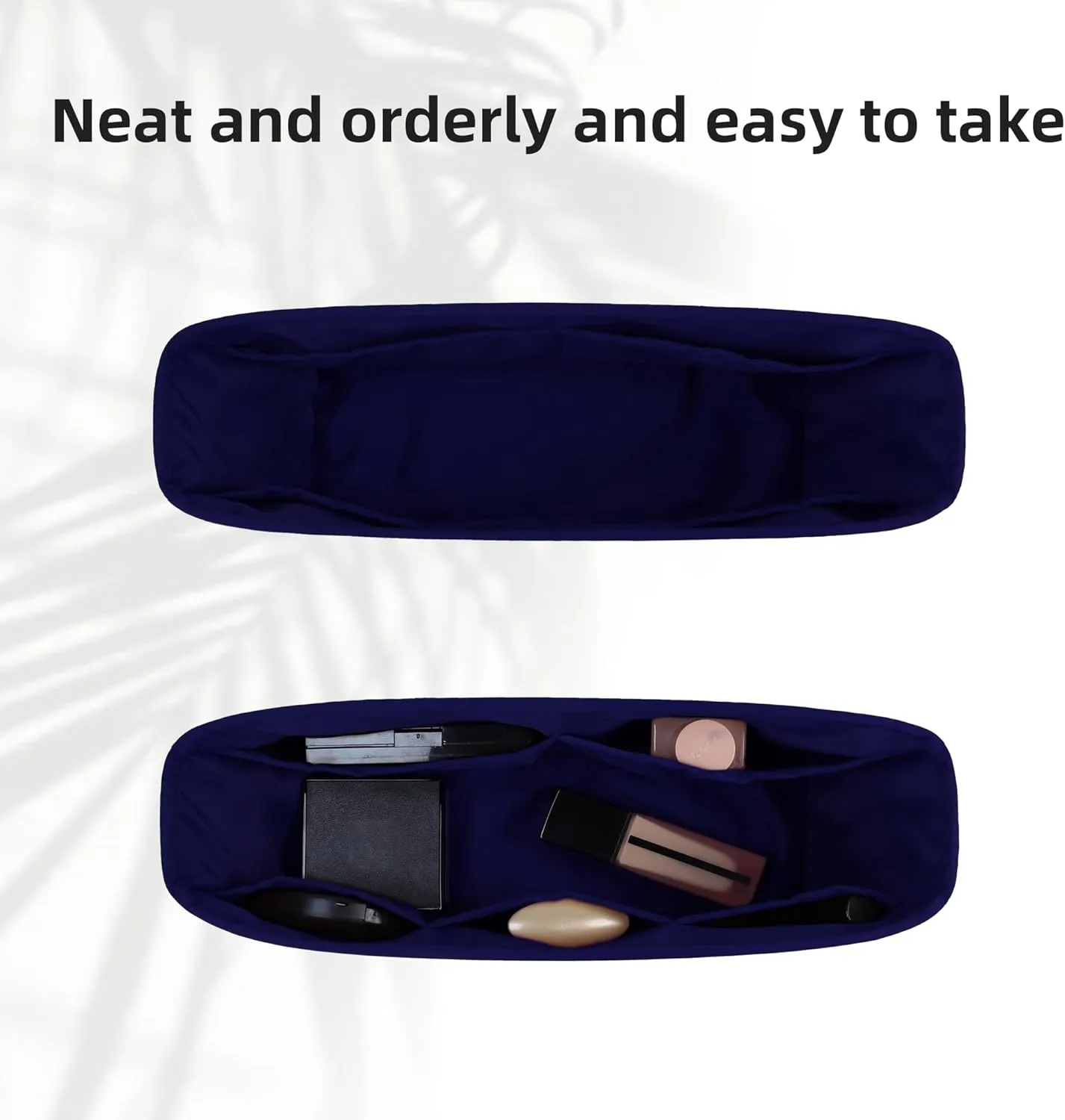DGAZ Purse Organizer Insert Fits Neverfullbag BB/PM/MM/GM，Silk Bag Organizer，Luxury Handbag & Tote Shaper(Blue nuit,PM)