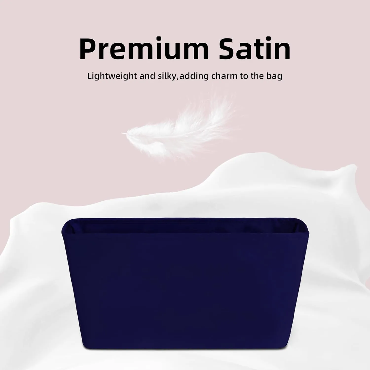 DGAZ Purse Organizer Insert Fits Neverfullbag BB/PM/MM/GM，Silk Bag Organizer，Luxury Handbag & Tote Shaper(Blue nuit,PM)