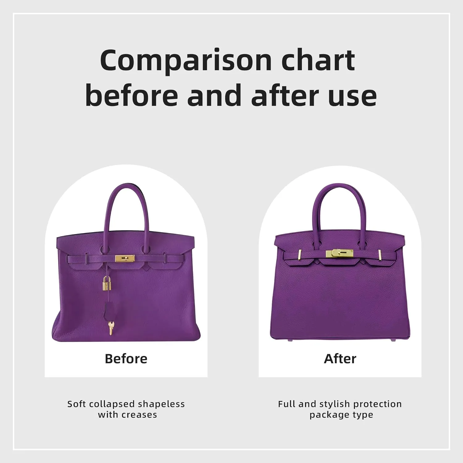 DGAZ Purse Organizer Silky Smooth Fits Birkin 20/25/30/35/40/45/50 Bags,Silk,Luxury Handbag Tote in Bag Shapers, Women(Anemone,BK30)