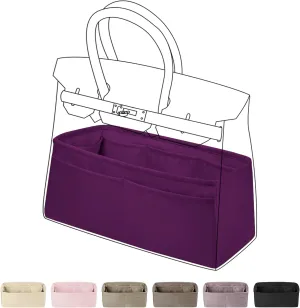 DGAZ Purse Organizer Silky Smooth Fits Birkin 20/25/30/35/40/45/50 Bags,Silk,Luxury Handbag Tote in Bag Shapers, Women(Anemone,BK30)