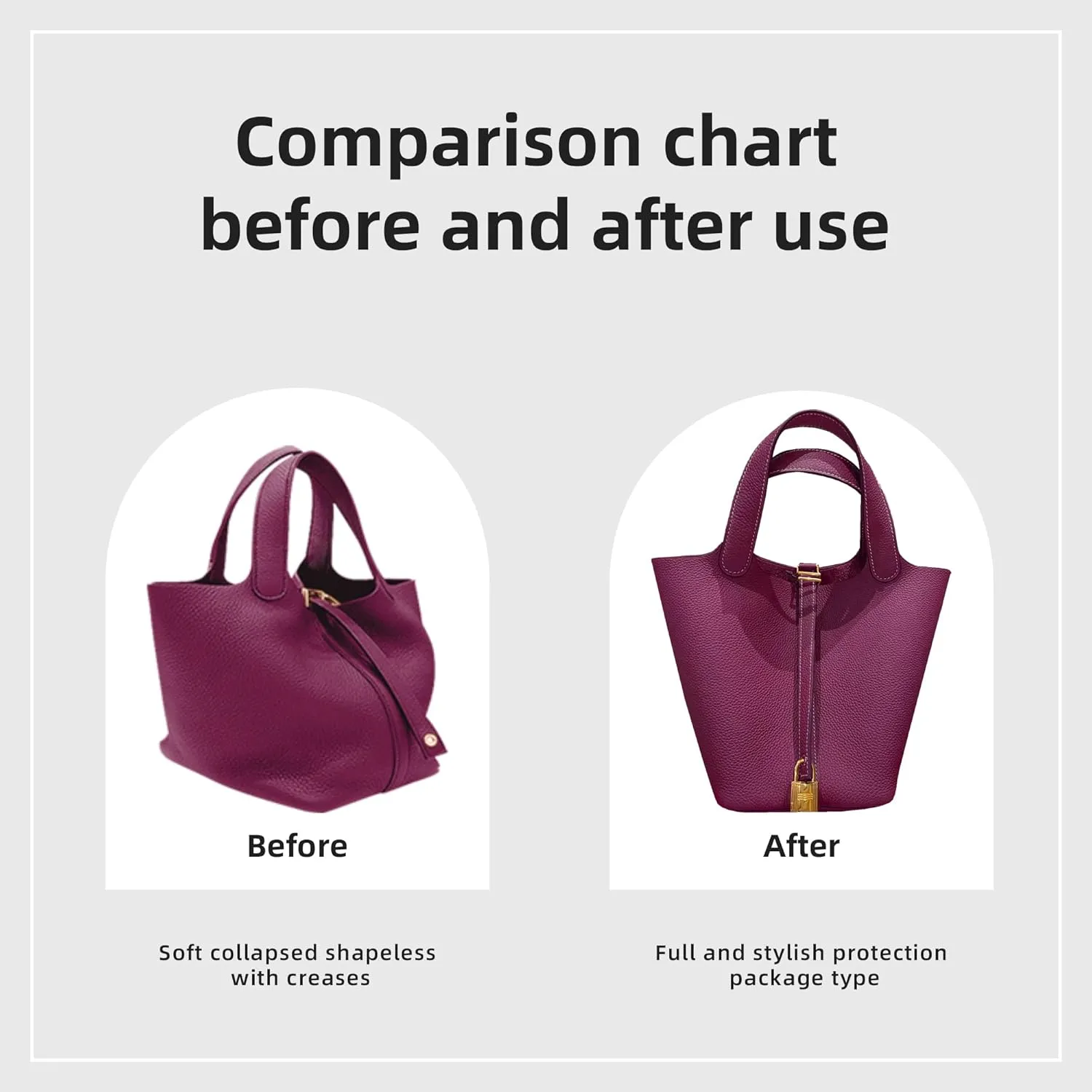DGAZ Purse Organizer Silky Smooth Fits picotin 18/22 Bags,Silk,Luxury Handbag Tote in Bag Shapers (Anemone, PC18)