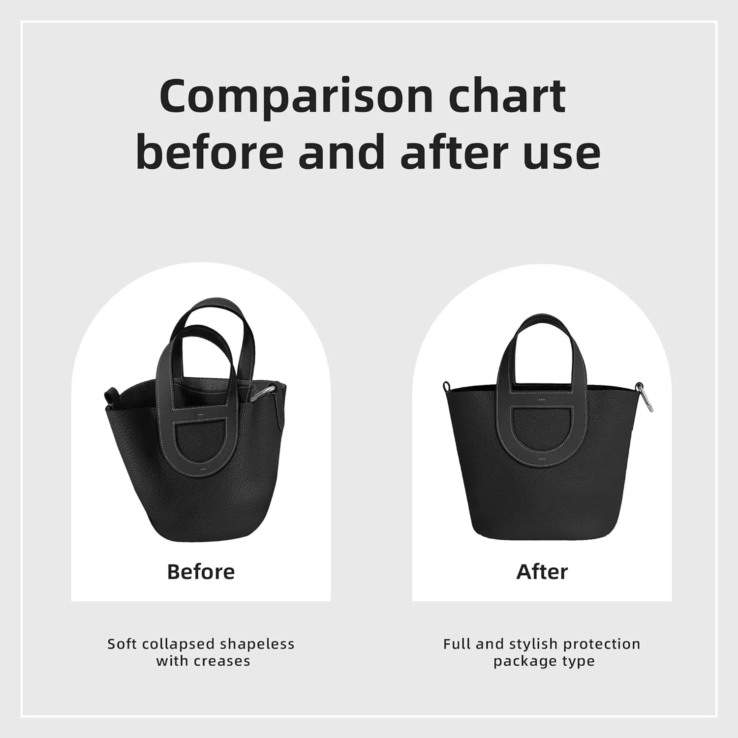 DGAZ Purse Organizer Silky Smooth For Hermes In The Loop 18/23 Bags,Silk Luxury Handbag Tote in Bag Shapers(18,Black)