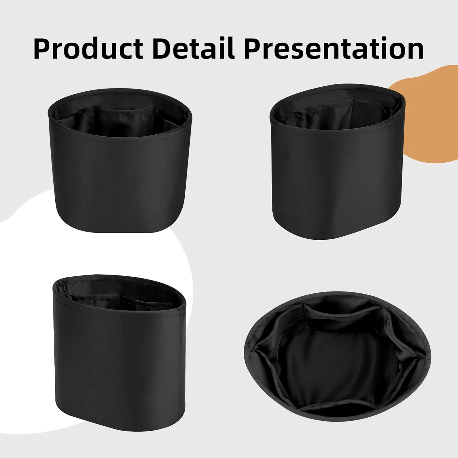 DGAZ Purse Organizer Silky Smooth For Hermes In The Loop 18/23 Bags,Silk Luxury Handbag Tote in Bag Shapers(18,Black)
