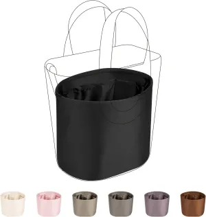 DGAZ Purse Organizer Silky Smooth For Hermes In The Loop 18/23 Bags,Silk Luxury Handbag Tote in Bag Shapers(18,Black)