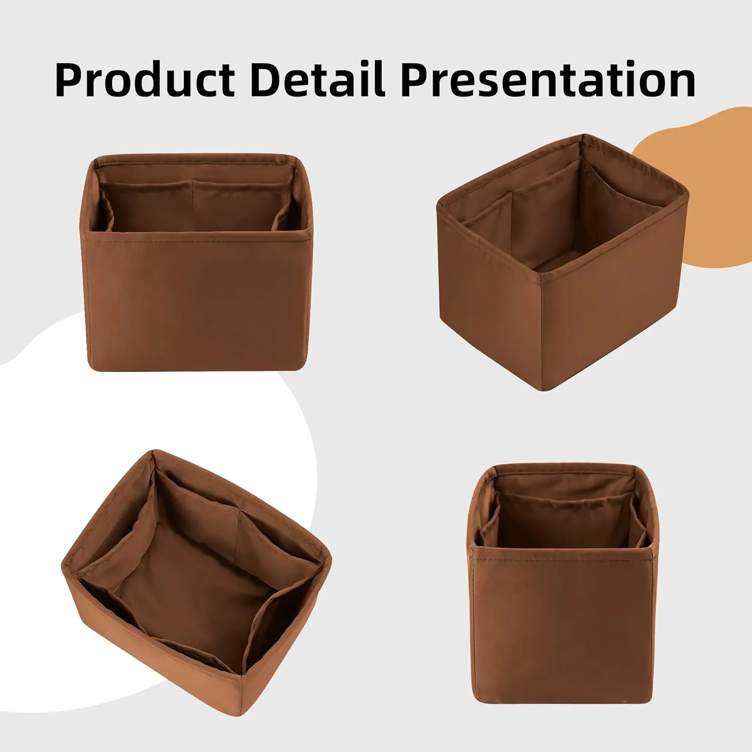 DGAZ Purse Organizer Silky Smooth,Silk,Luxury Handbag Tote in Bag Shapers, Women- Fits picotin18/22Bags (Gold, PC22)